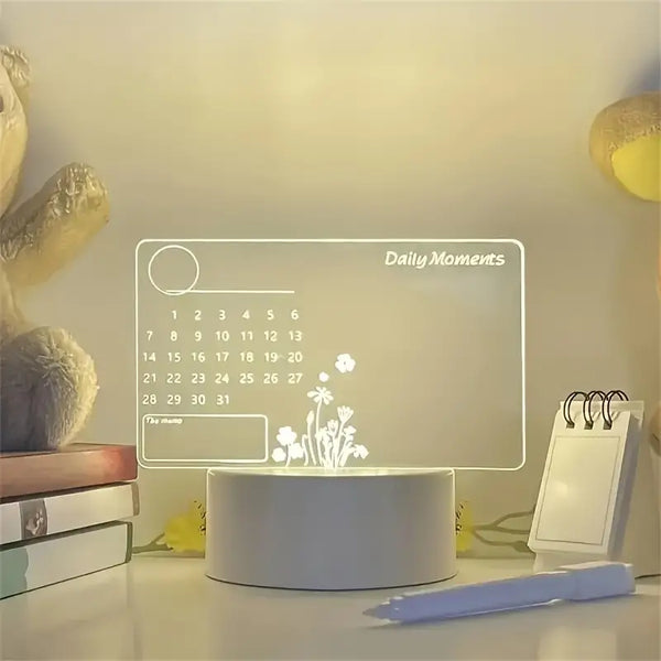 Luminária com luz de LED, calendário criativo 3D