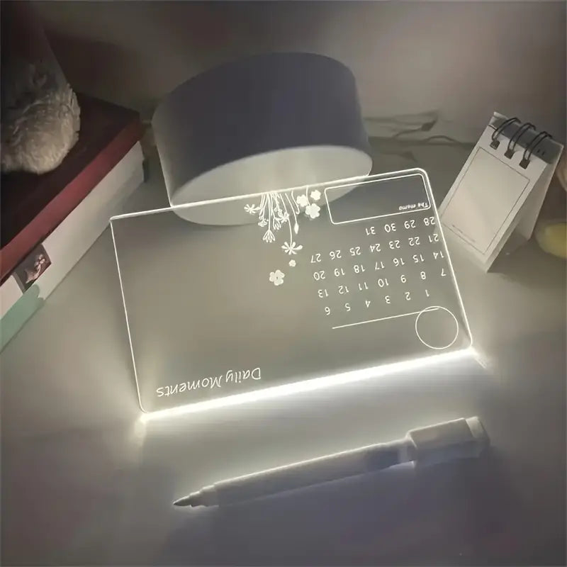 Luminária com luz de LED, calendário criativo 3D